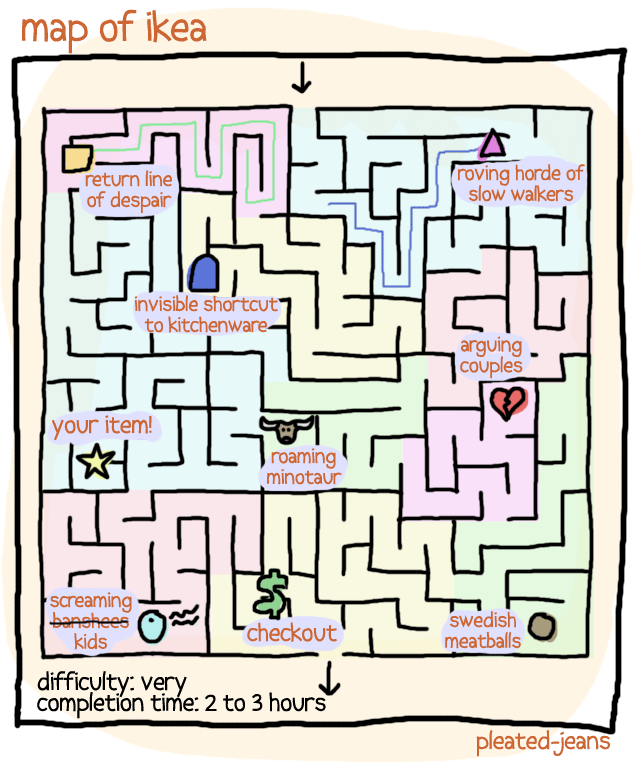 a map of ikea and some tips for getting out alive 22 words Map of IKEA a map of ikea and some tips for getting out alive 22 words