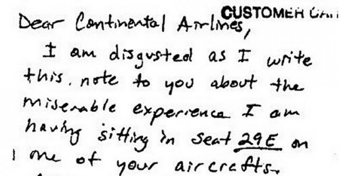 complaint letter to airline
