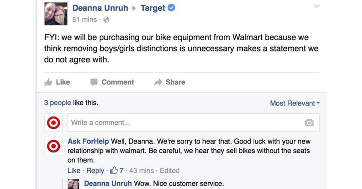 Man Posing as Target Customer Service on Facebook Hilariously Handles