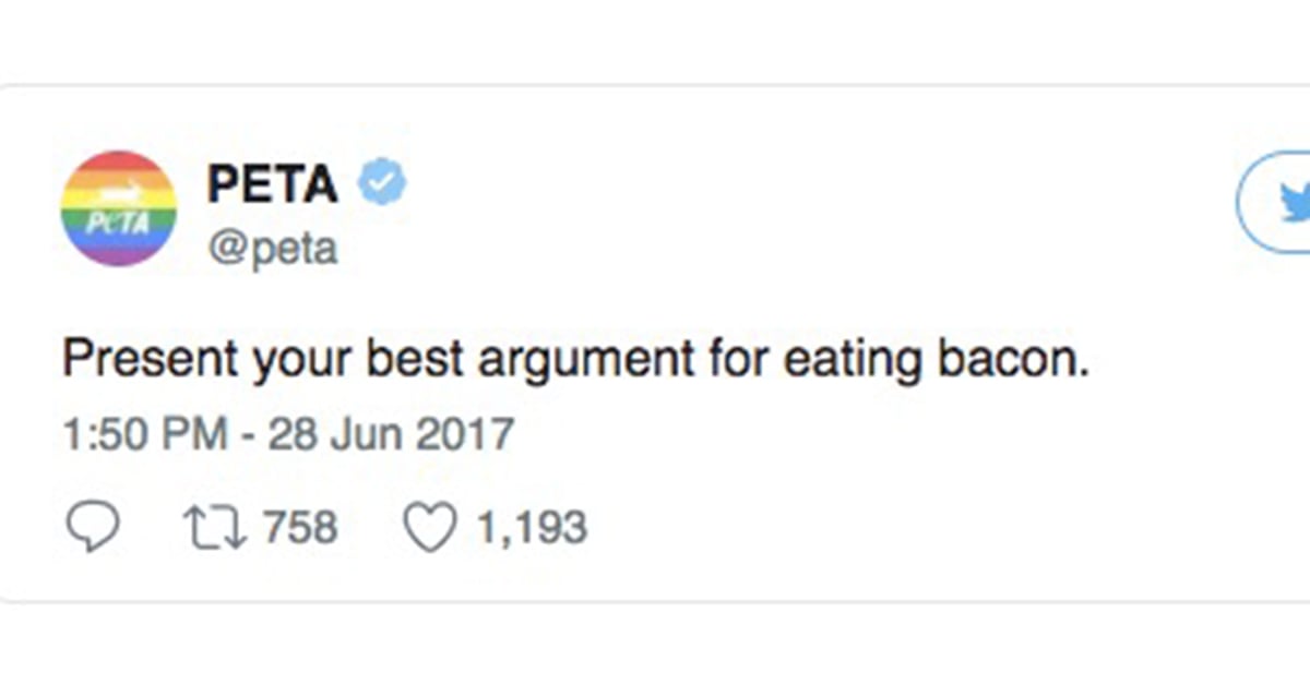 Télécharger gratuitement Images Peta Tried To Guilt People On Twitter For Eating Bacon But It dernière salutations