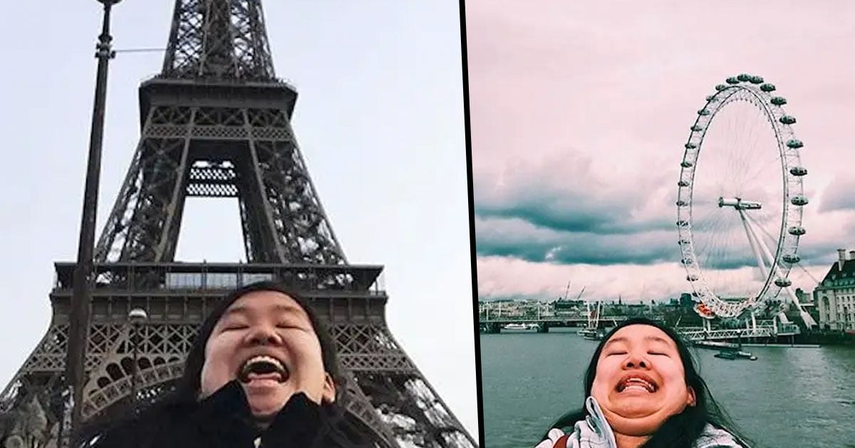 Woman Fights Unrealistic Beauty Standards by Taking Hilariously Unflattering Travel Pictures
