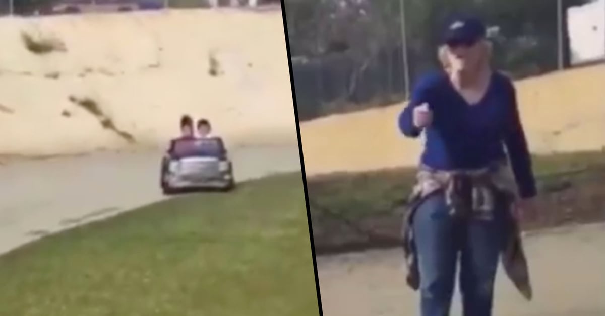 ‘Old Lady Karen’ Mad at Young Kids Driving Toy Car in Park With no Driver’s License