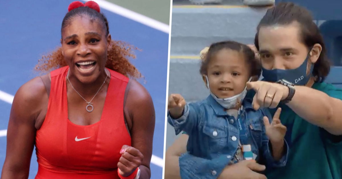 Serena Williams Cheered On By Daughter During Us Open Match 22w