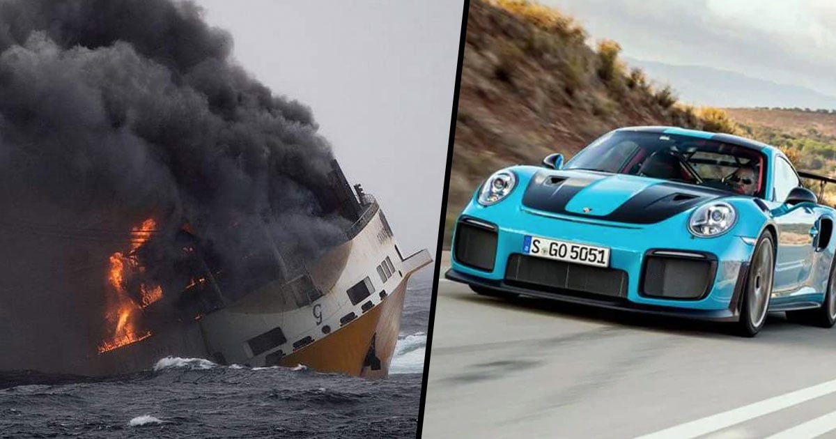 Ship Carrying 2,000 Cars, Including 37 Porsches, Catches Fire and Sinks