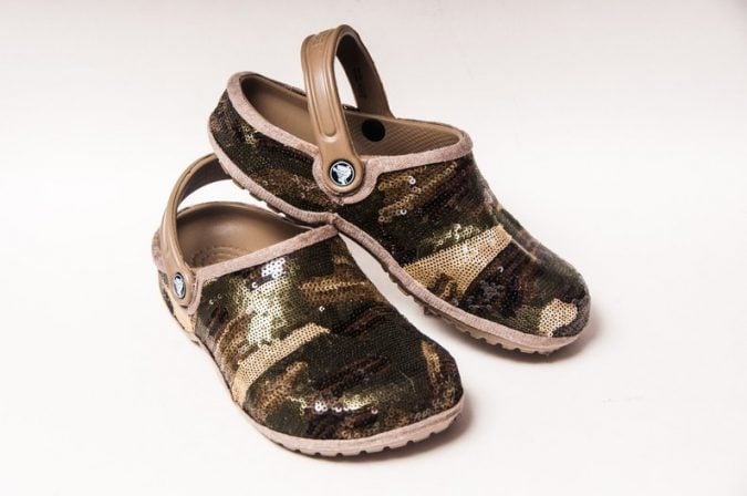 white sparkly wedding crocs