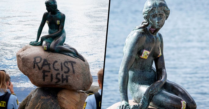 Little Mermaid Statue in Denmark Vandalized With 'Racist Fish' 22W
